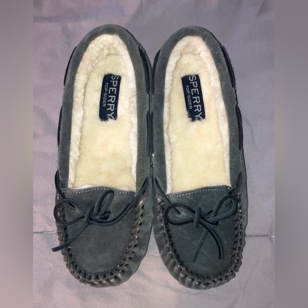 Sperry moccasins, size 9, color-Reina grey
